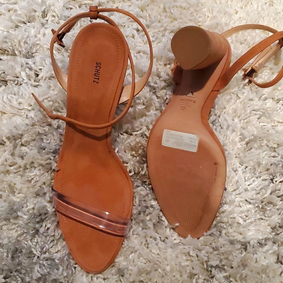 NWOB Schultz Suede High Heel Sandal with Vinyl Strap Size 10 - Picture 5 of 5